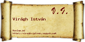 Virágh István névjegykártya